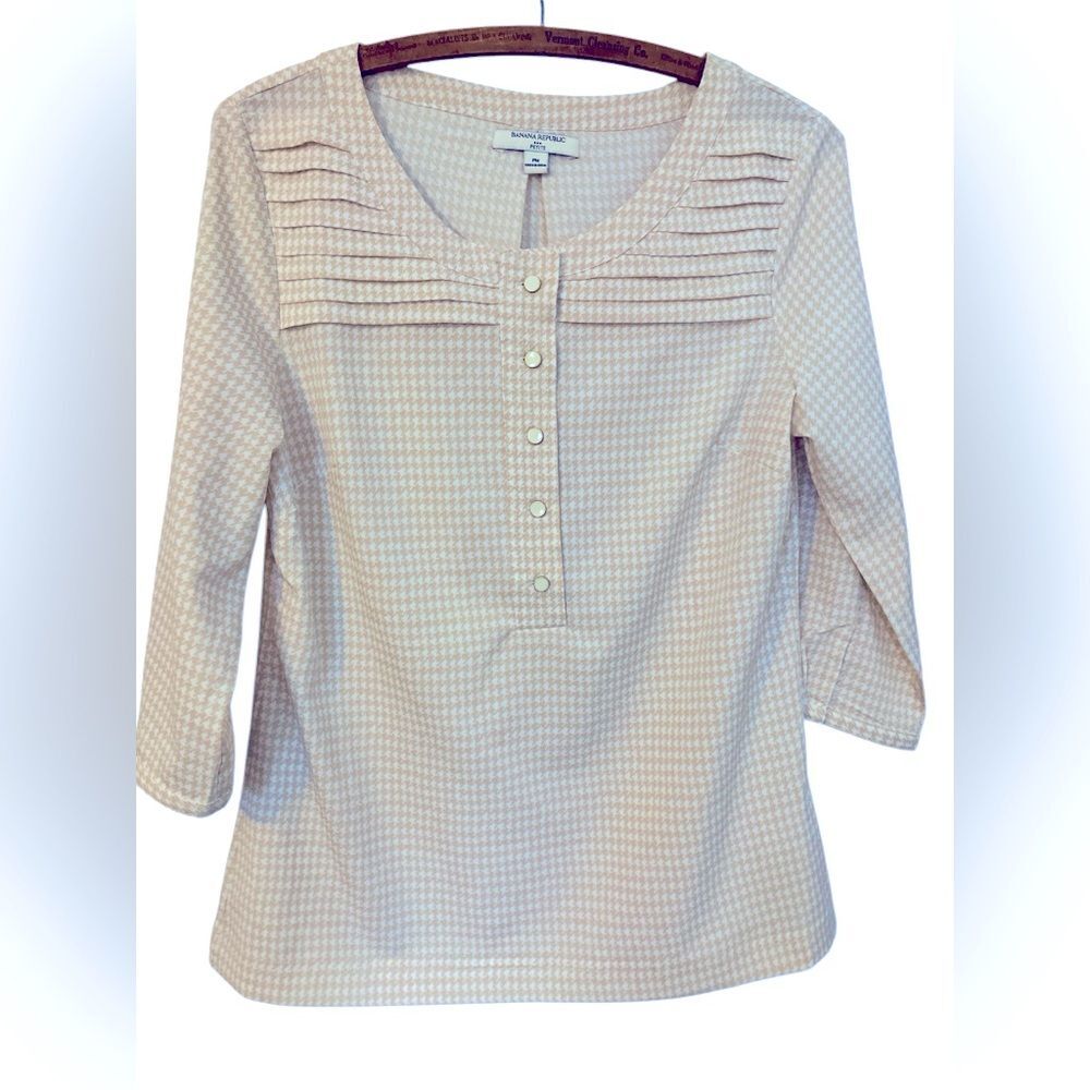 Banana Republic Top Size PM Office Gingham Spring Lightweight